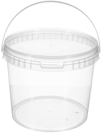 B2C Clear Plastic Storage Containers with Lids – Stackable, Durable & Reusable Tubs with Handles – Multi-Purpose Food, Pantry, Pet Feed & Household Organizer (1, Transparent, 5L)
