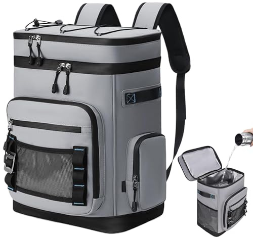 Duroecsain Mochilas Neveras Aisladas Impermeables | Mochila Frigorífica 30L para Hombre - Térmica Impermeable para Playa Senderismo Viajes Trabajo Picnic y Compras