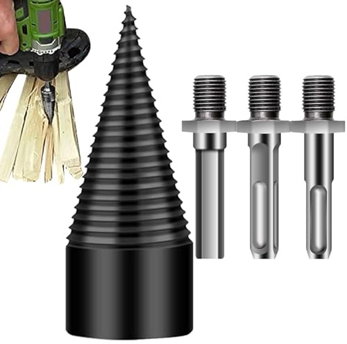 Luieonm Firewood Drill Bit - Steel Drill Bit for Kindling Splitter - Detachable Accessories for Walnut Oak Home Farm Camping Men