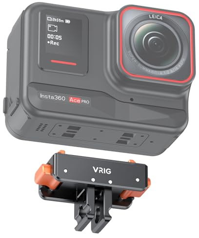 VRIG Supporto in metallo a sgancio rapido per Insta360 Ace Pro 2/X6/X5/X4 | AC10 - Adattatore magnetico a sgancio rapido per treppiede, accessorio con foro per vite da 1/4 e 2 punte per treppiedi