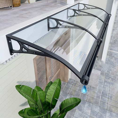 Fenstermarkise aus Polycarbonat-Aluminium – Terrassenüberdachung für Regen- und Schneeschutz, Outdoor-Sonnenschutz, wetterbeständige Outdoor-Abdeckung