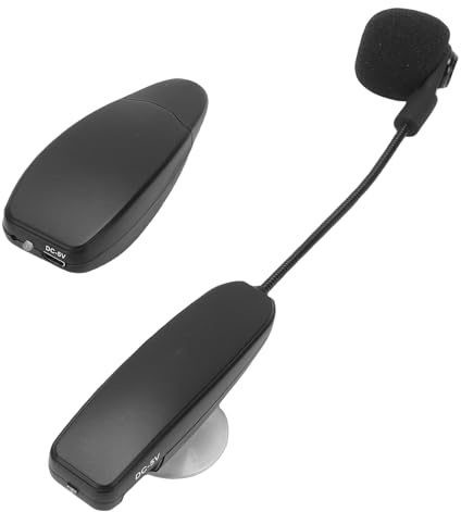 Lazmin112 Micrófono Inalámbrico para Guitarra, Audio HD 2.4G con Captación de 360° y Reducción de Ruido, Alcance de 30 M y Batería de 6 Horas, con Núcleo de Metal Ventosa, para