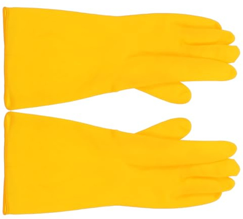 Toyvian Latex Spülhandschuhe Lang Größem Reinigungshandschuhe mit Erweitertem Schutz für Küche Haushalt Universelle Passform für Damen Herren