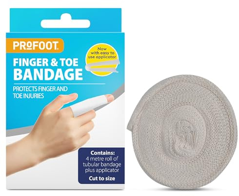PROFOOT Finger & Toe Bandage - Protects Finger and Toe Injuries - 4 Metre Roll of Tubular Bandage - Easy to Use - Multi Use Bandage