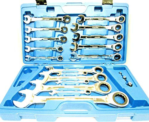 US PRO 17PC 8-32mm Metric Gear Ratchet Combination Spanner Wrench Set 3236