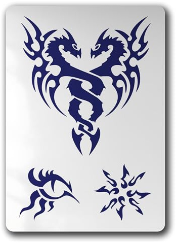 Schablone Dragon Tattoo Drachen Tribal Auge - BT01