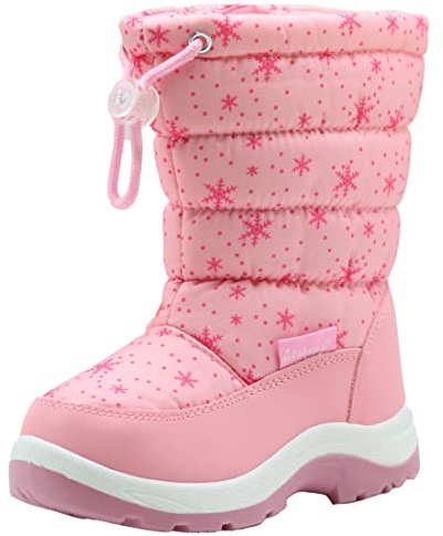 Apakowa Kid's Girls Cold Weather Snow Boots (Toddler/Little Kid) (7 M US Toddler, Pink2)