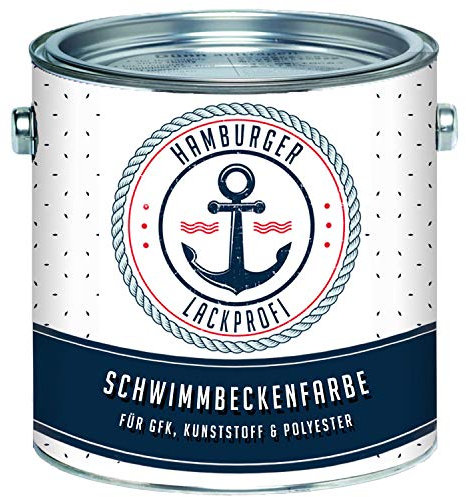 Hamburger Lack-Profi 2-K Schwimmbeckenfarbe GLÄNZEND Graualuminium RAL 9007 Grau für GFK Kunststoff Polyester SET 2k Poolfarbe Schwimmbadfarbe Schwimmbeckenbeschichtung Unterwasserfarbe (1 L)