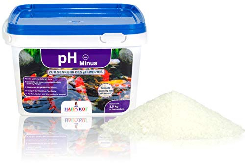 HAPPYKOI® pH Minus 2,5 kg | Zur schnellen Senkung des pH-Wertes im Teich & Pool - pH Senker in Granulatform - Teichpflege & Wasserpflegemittel Koi Fischteich Gartenteich Schwimmteich