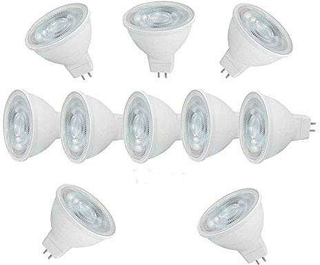 OUGEER 10 Stück MR16 LED-Leuchtmittel 6W AC/DC 12V LED GU5.3, Entspricht 60W MR16 Halogenlampe Warmweiß 3000K MR16 LED-Strahler GU5,3 600 Lumen Nicht Dimmbar