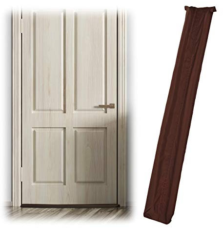 Relaxdays Zugluftstopper für Türen, beidseitig, Türrolle gegen Zugluft & Kälte, Stoff, Türluftstopper, 90 cm lang, braun