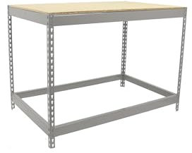 SimonRack Banco de Trabajo Taller, Mesa de Trabajo Taller, Carga Máxima 400 kg, 900x1800x900 mm, Bricolaje, Galva/Madera - BT-Basic