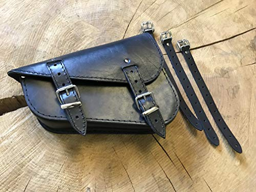 ORLETANOS Medusa Black Seitentasche kompatibel mit Harley HD Ledertasche Seitenkoffer Werkzeugtasche Sportster Leder schwarz Etui 48 1200 883