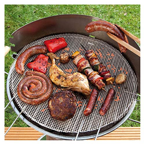 YGLONG Tapis De Cuisson Pad de poêle antiadhésive Tapis de paquebot Rond Barbecue Grill Tapis Tapis pour Four à Micro-Ondes Accessoires pour Barbecue extérieure Tapis De Cuisson pour Barbecue
