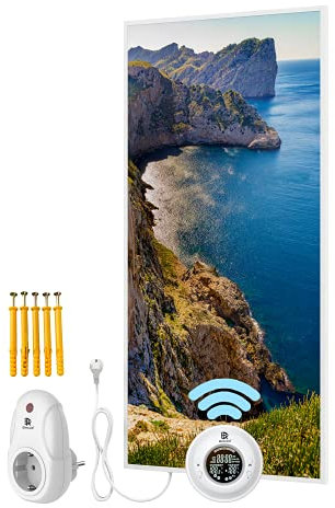 BR Bringer Quadro Riscaldamento a infrarossi con cornice 1000 Watt – Riscaldamento con stampa UV – 60 x 120 x 1,8 cm – Maiorca, Spagna