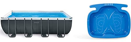 Intex Schwimmbadrahmen-Set Ultra Quadra, 549 x 274 x 132 cm, XTR 26356 & Pool Foot Bath - Poolzubehör - Pool Fußbad - 45.72 x 8.89 x 55.88 cm