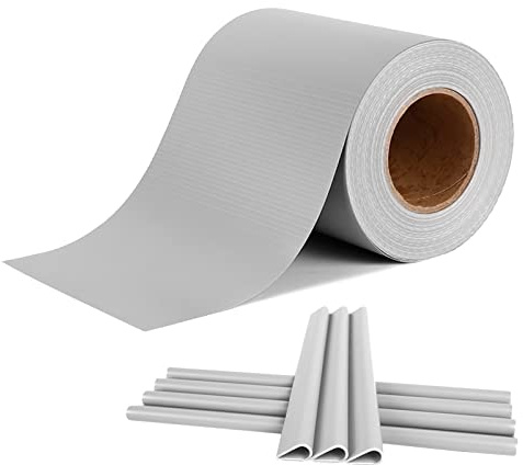 LZQ Sichtschutzstreifen PVC Sichtschutz Zaun Sichtschutzfolie Doppelstabmattenzaun inkl. 20 Befestigungsclips,Blickdicht Zaunfolie Windschutz Gartenzaun(35m x 19cm, Hellgrau)