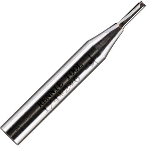 Rennie Tool - 2mm Cut x 12mm Flute x 1/4 Shank 2F Straight Router Bit | TCT Tipped 2 Flute Straight Router Cutter Bit Compatible With Makita Bosch Trend Katsu Dewalt Router Etc. 2mm Router Bit