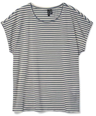 VERO MODA Vmava Plain Ss Top Stripe Ga JRS Noos skjorta (1-pack)