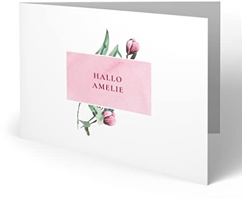 (80 x) Geburtskarten Danksagungskarten Geburt Baby Karte Dankeskarte Mädchen - Blumen