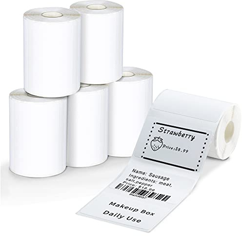 Phomemo M220 Etiketten, Thermodirekt Etikettenpapier Selbstklebende | für M220 M250 M221 M120 M150 M108 M110 M421 Etikettendrucker, 50x30mm,230 Etiketten/Rolle (6 Rolle)