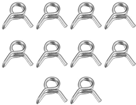 sourcing map Double Wire Spring Hose Clamp, 50pcs 304 Stainless Steel 3.5mm Inner Dia Fit 3.8mm-4.2mm OD Hose Fuel Line Silicone Tube Spring Clips