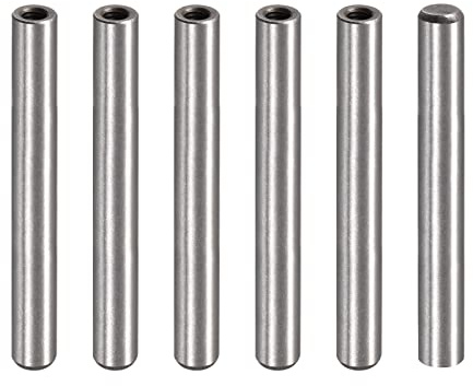 uxcell M6 Internal Thread Dowel Pin 6pcs 10x80mm Chamfering Flat Carbon Steel Cylindrical Pin Bed Bookshelf Metal Devices Industrial Pins