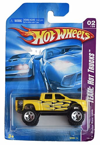 Hot Wheels Dodge Ram 1500 Truck, Druckguss, Maßstab 1:64, Gelb, Kinder, Uni, ab 3 Jahren