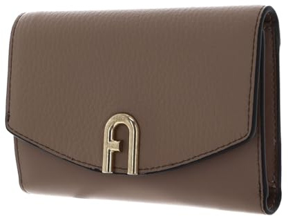 Furla Leder Geldbörse Primula Compact Wallet with Zip Greige Hellbraun