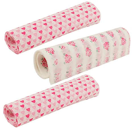 ORFOFE 150stücke Wachspapierblätter Lebensmittelverpackung Backpapier Fettdichtes Pergament Verpackungspapier Für Kuchen Muffins Brot Mit Rosen Und Herzmuster