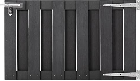 XIAOGUANG Gartentor, Gartentür, Zauntor, Garten Tor, Gartenpforte, Gartentüre, Garden Gate, WPC 100 x 60 cm Grau