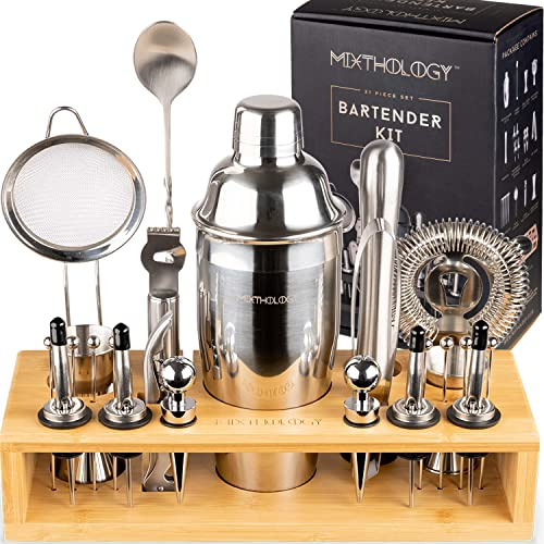 Mixology Barkeeper-Set, 31-teilig, professionelles Barkeeper-Set von Mixthology – Bar-Werkzeuge, Zubehör und Bar-Sets für zu Hause von Barkeepern. Geschenk den perfekten Cocktail-Shaker