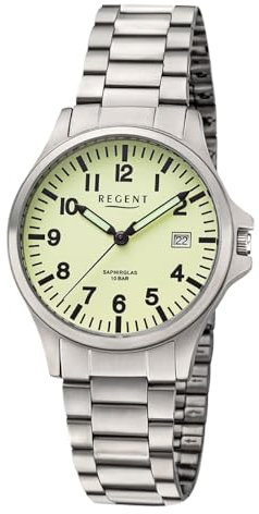 REGENT Titanuhr Unisex mit Gliederarmband 36 mm Analog 10 ATM Saphirglas 1969.90.97