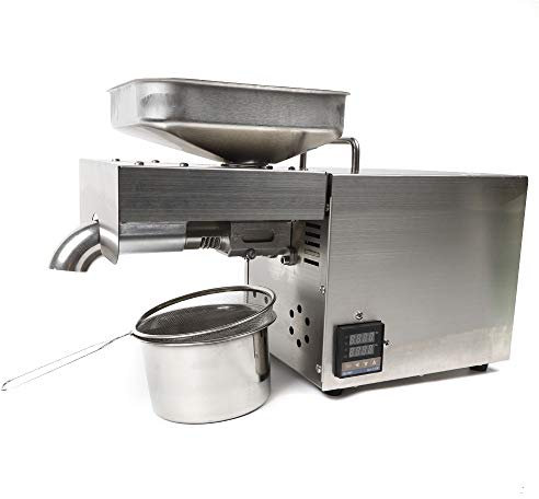 Auto Ölpresse Maschine 610W 220V Elektrische Ölmühle Edelstahl Ölpresse Extractor mit Intelligente Temperaturregelung & Digitale Bildschirmanzeige Heiß/Kaltöl- Extraktionsmaschine für Erdnuss
