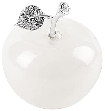BIANMTSW Natürliche Rose Kristall Apfel Figur Statue Briefbeschwerer handgeschnitzt Quarz Edelstein Handwerk Ornament Home Weihnachten Hochzeit Dekoration Geschenk Voller Textur