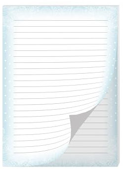 Briefpapier Design Motiv Ornament Muster Zierde blau pastell Briefblock für Mädchen Kinder und Erwachsene Geschenk (Block A4 mit 25 Blätter)