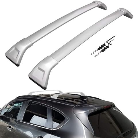GUOLEIOO DachträGer RelingträGer für Mazda CX5 CX-5 2017 2018 2019 2020, Aluminium Dachträger Querstangen Gepäckträger,Wanderungen und Camping Fahrradträger Autozubehör