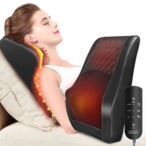 OMASSA Massaggiatore Cervicale, Shiatsu Massaggiatore per Collo, Spalle, Schiena, Piedi con Profondo Massaggio Impastante e Funzione Lenitive e Riscaldanti, Regali per Uomo, Donna, Mamma, Papà, Nero