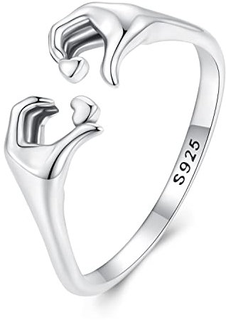 Schmuck für Ringe, Fantaisie 925 Sterling Silber Herz Claddagh Ringe für Frauen Verstellbarer irischer Claddagh Ring Freundschaftsversprechen