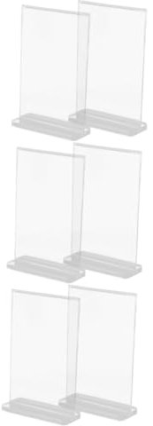 STOBOK 6stücke Acryl Tischaufsteller Für Menüs Und Werbung Doppelseitiger Für Restaurant Büro Hochzeit Transparent Einfach Zu Verwenden