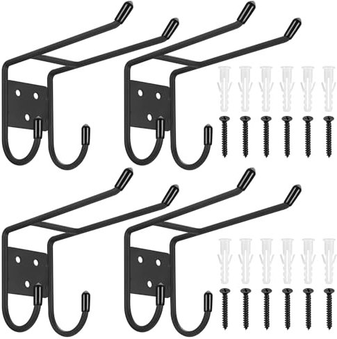 BJBJJIU 4 PcsGarage Hooks for Hanging Heavy Duty HooksLadder Garage Storage HooksUtility Hooks Hanger Brackets Organizer for Bike Garden Tool Hook