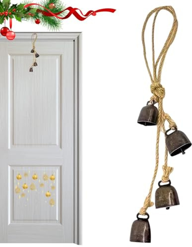 usefulbeauty Ziegenweideglocken, Kuhglocken | Kleine Glocke für Bauernhoftiere, Glocken aus Eisen für Schafe und mit Seil, für Weihnachtsdekoration, Starke Glocke für
