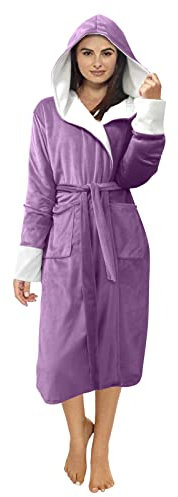 Warmer Bademantel für Herren, leichter Morgenmantel mit Kapuze und Taschen und Gürtel, Fleece-Robe, Nachthemd, bequemer Schlaf-Kapuzenpullover, gemütlicher Bademantel, Nachtwäsche, Loungewear,