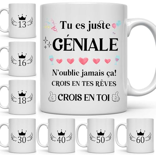 COEROW Tu Es Juste GÉNIALE 13Ans 16 18 20 30 40 50 Ans Anniversaire Naissance Tasse à Café Tasse Cadeau Significatif Pour Elle Inspiration Tasse Cadeau D'Encouragement