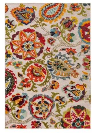 benuta Nest In- & Outdoor Teppich Noelia - Multicolor 200x290 cm - Strapazierfähig & Pflegeleicht - Rechteckig für Balkon, Terrasse, Garten - Küchenteppich & Wohnzimmerteppich - Abstrakt, Geometrisch
