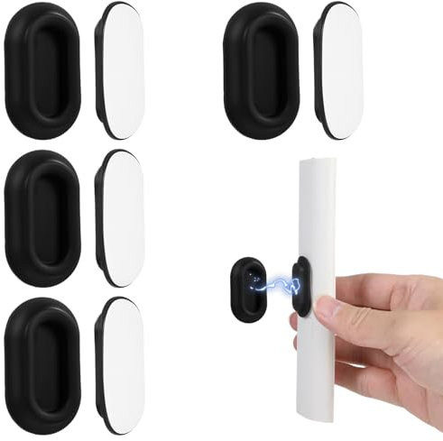 Giantree 4Pcs Remote Control Holder, Magnetic Remote Control Holder, Remote Holder Wall Mount, Hole Free Remote Control Organizers Storage for TV, Fan, and Air Conditioner Wall Holder(Black)