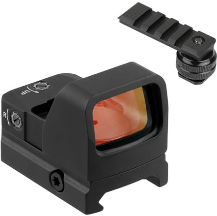 FOCUHUNTER Camera Dot View Finder 1x 23, 3 MOA and 10 -Level Modes Settings for Telephoto Photography, Shockproof Waterproof Motion Awake with Hot Shoe Mount and 21mm Rail Mount