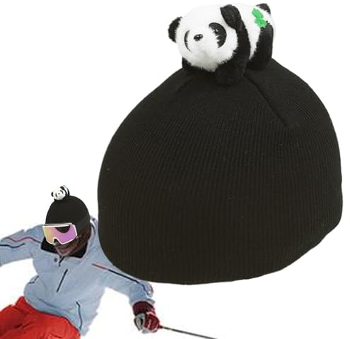 Copertura per casco da sci, coperture per casco da snowboard Panda, copertura per casco da snowboard morbida | custodia per casco carina, fornitura invernale spessa per snowboard, skateboard, moto
