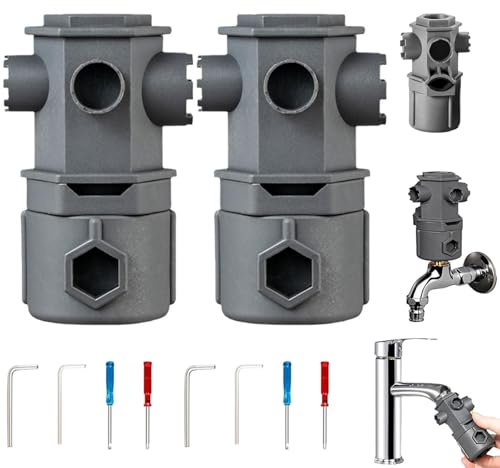 All-in-One-Schraubenschlüssel-Werkzeugsatz for Wasserhähne, multifunktionaler 16-in-1-Schraubenschlüssel for Küche und Bad mit nützlichen Gadgets,for eine große Auswahl an Wasserhähnen.(2pcs)