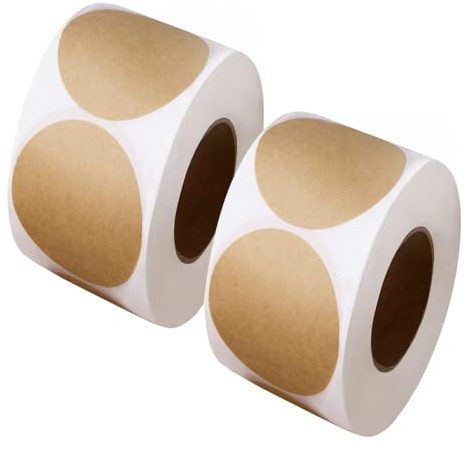 Aufkleber Zum Beschriften Rund, 1000 Blatt Einmach Etikett Klebeetiketten Rund Etiketten Marmelade Selbstklebend, Für Ladenbesitzer, Handwerker, Organisation, (Braun, 2.5 cm) naturbraune Kraft